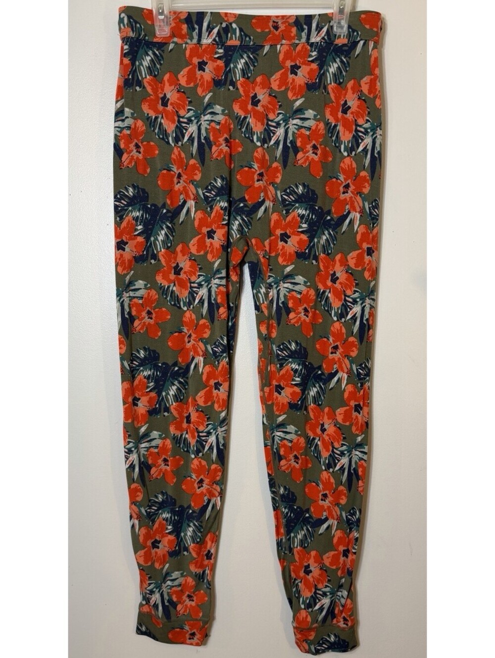 SAXX Snooze Men’s Lounge Pants Solar Hibiscus Floral Olive Green Super Soft Med